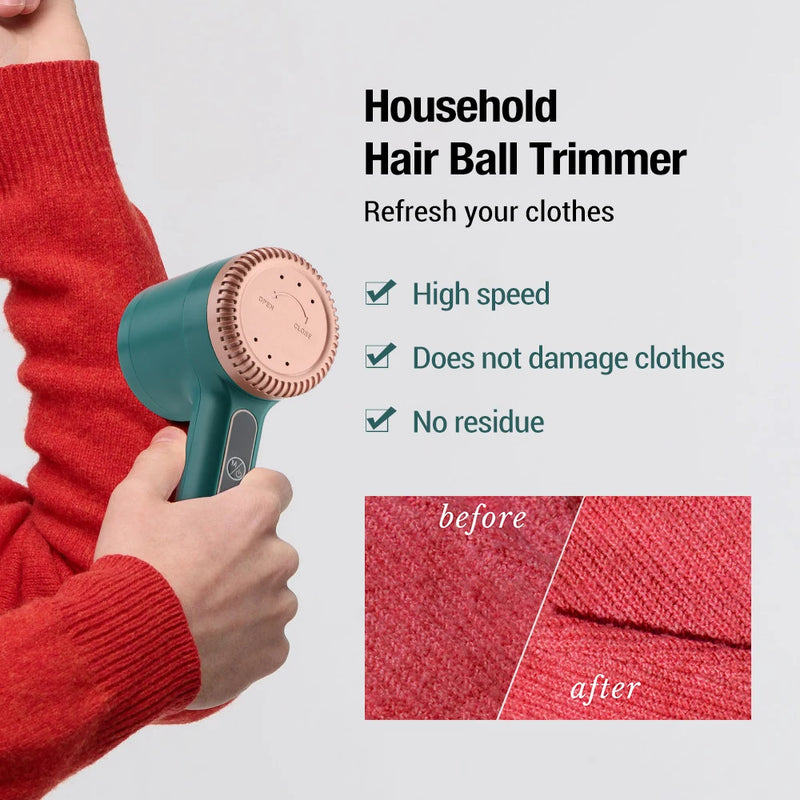 Three Levels Household Hair Ball Trimmer Portable Electric Lint Remover Hairball Clothes Fizz Fluffs Removal USB Charging